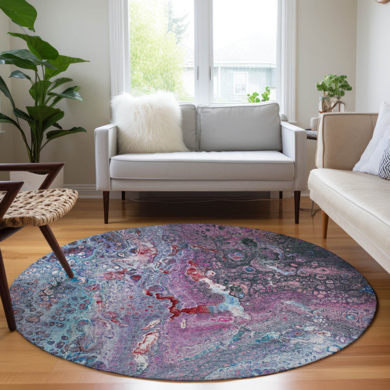 Tapis intérieur / extérieur Fayme, Rond 8 pi