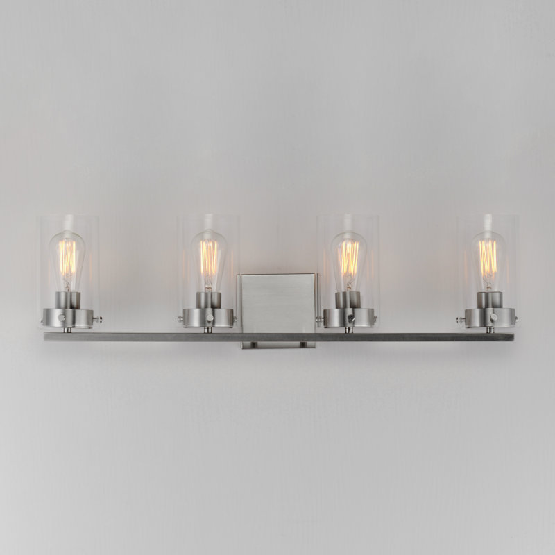 4 - Light Dimmable Vanity Light, Satin Nickel