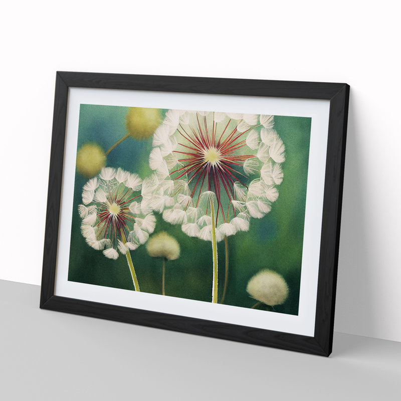 Glowing Dandelion Flowers - Framed Print