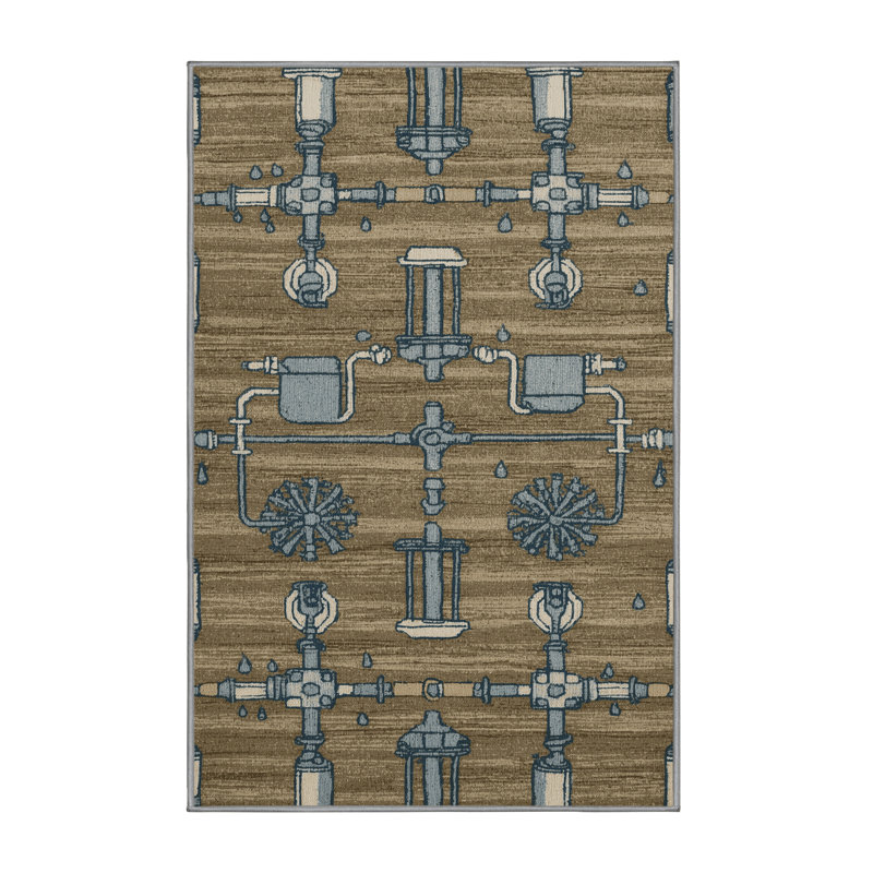 Tapis de transport brun lavable à la machine, Rectangulaire 2 pi x 3 pi