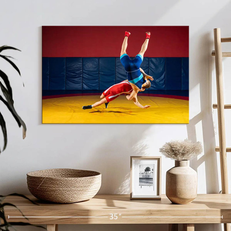 Athletic Wrestling, 16" H x 24" W