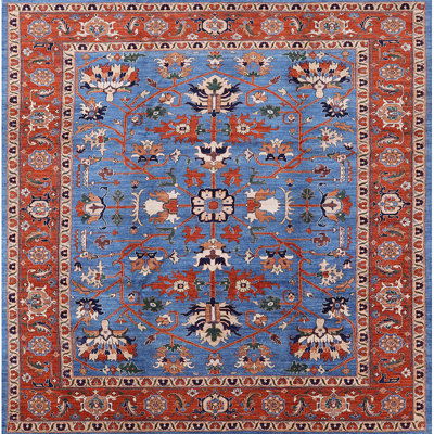 Tapis oriental rouille / bleu / beige