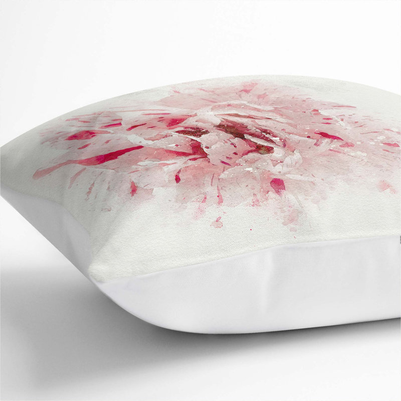 Floral Square Cushion, 55cm H x 55cm W x 20cm D, White