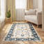 Tapis à profil bas en flanelle bleue avec surface résistante aux taches, envers antidérapant et lavable à la machine, 84 x 60 x 0,3 po