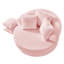 Chaise longue d'intérieur moderne, mousse rose et design printanier pour les espaces de vie
