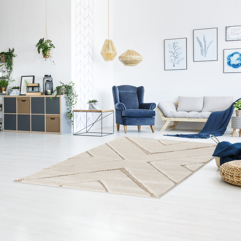 Nikki Geometric Shag Area Rug, Rectangle 80 x 150cm