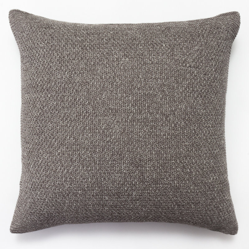 Lizzie Square Pillow Cover & Insert, Gray