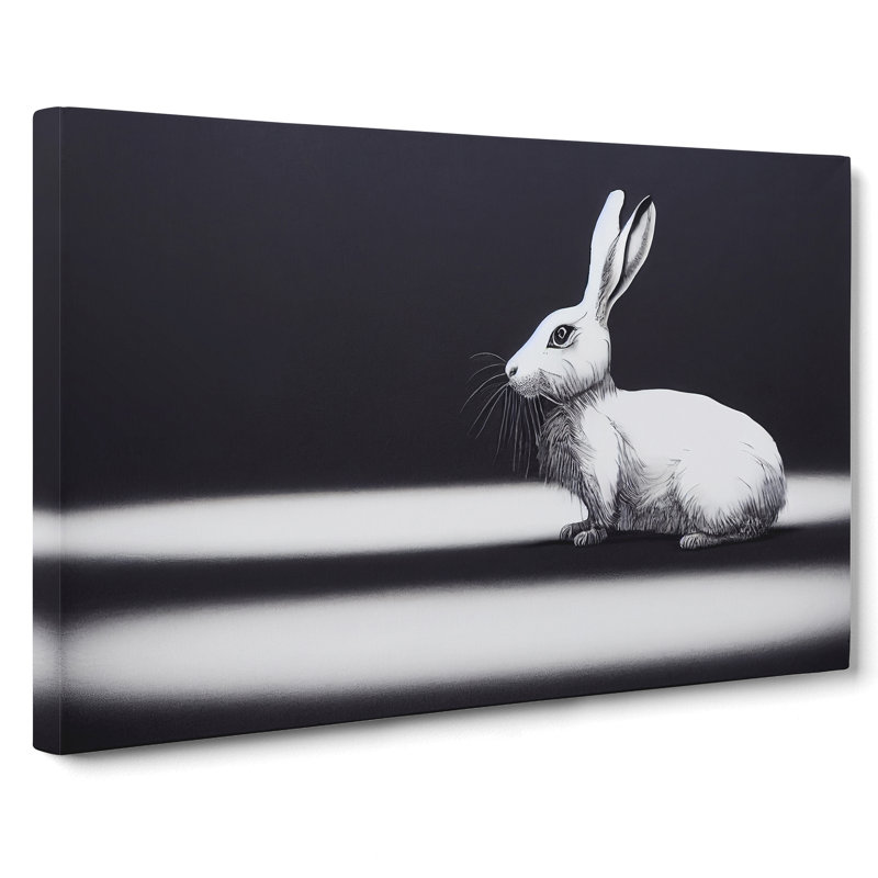 Single Hare - Wrapped Canvas, 50cm H x 76cm W x 3cm D