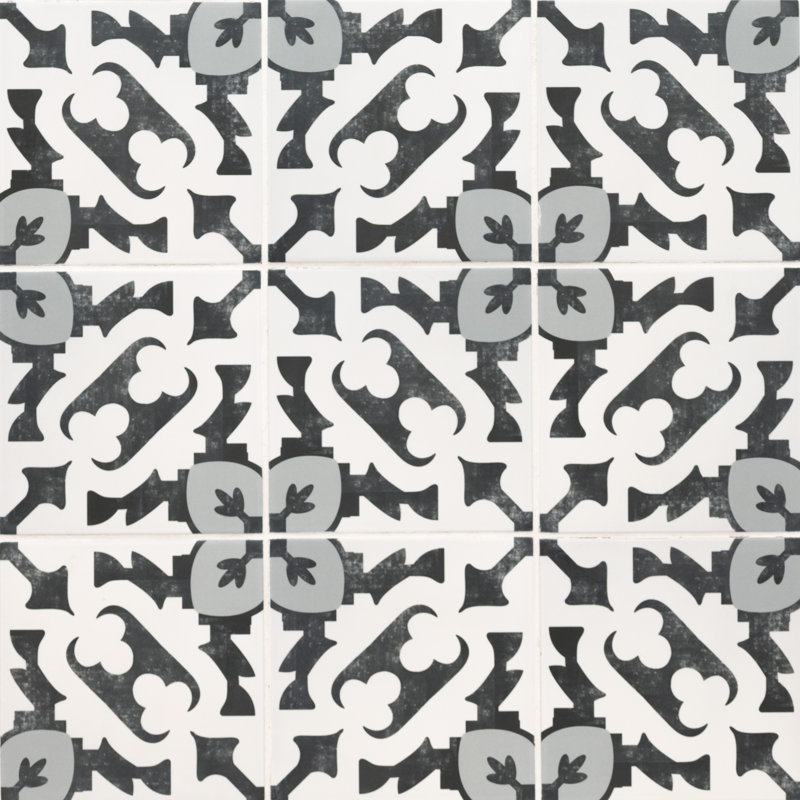 Amara 8 in. x 8 in. Encaustic Look Matte Porcelain Floor and Wall Tile, Avela