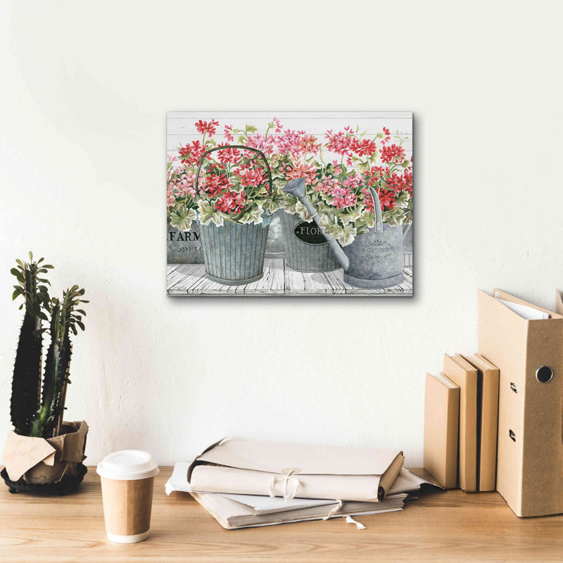 «Jerseyville Geranium Mix II» par Cindy Jacobs, H 12 po x l 16 po x P 0,75 po