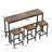 Dining Table Set With 3 Dining Stools