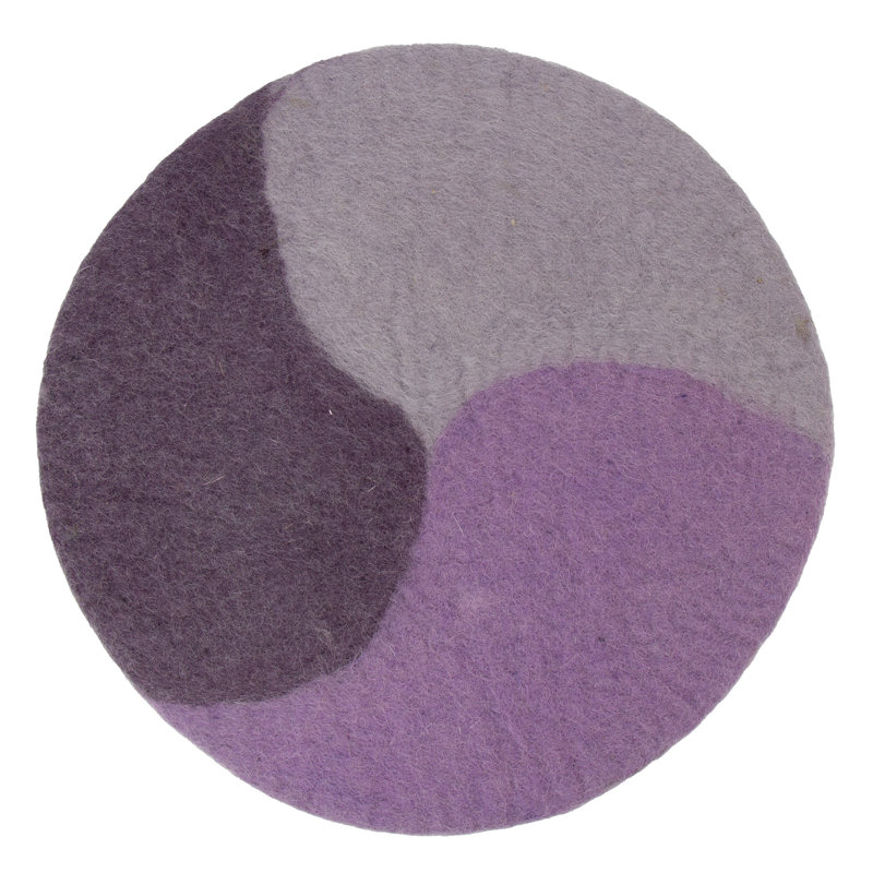Ensemble-cadeau fait main en cachemire, sous-main et cachemire bleu, Mauve