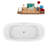 67" Streamline Freestanding Soaking Acrylic Bathtub With Drain and Bamboo Tray-75262776