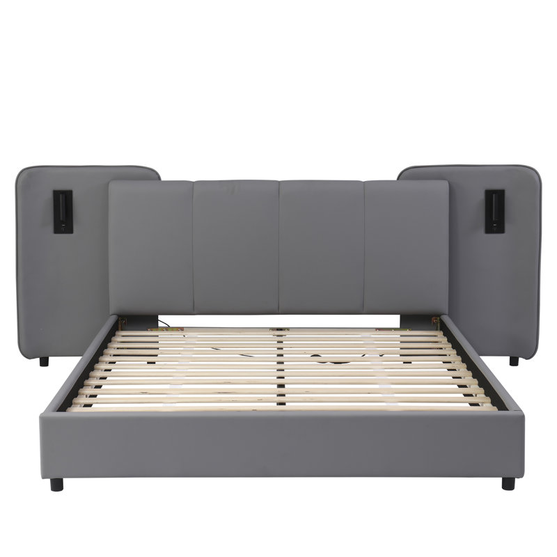 Upholstered Bed Pu Grey