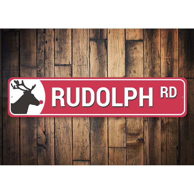 Panneau Rudolph Road Reindeer, H 4 po x l 18 po x P 0,04 po