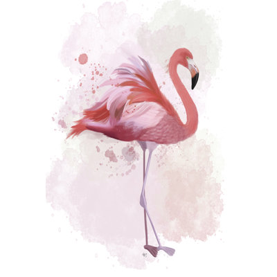 «Fluffy Flamingo 2», peinture sur toile