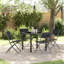 5 Piece Garden Dining Set - Black PVC-coated polyester And Steel