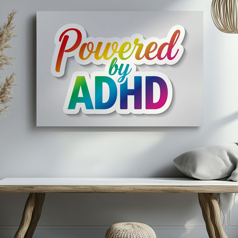 Reproduction d'art sur toile, "Art textuel" animé par ADHD, H 16 po x l 20 po