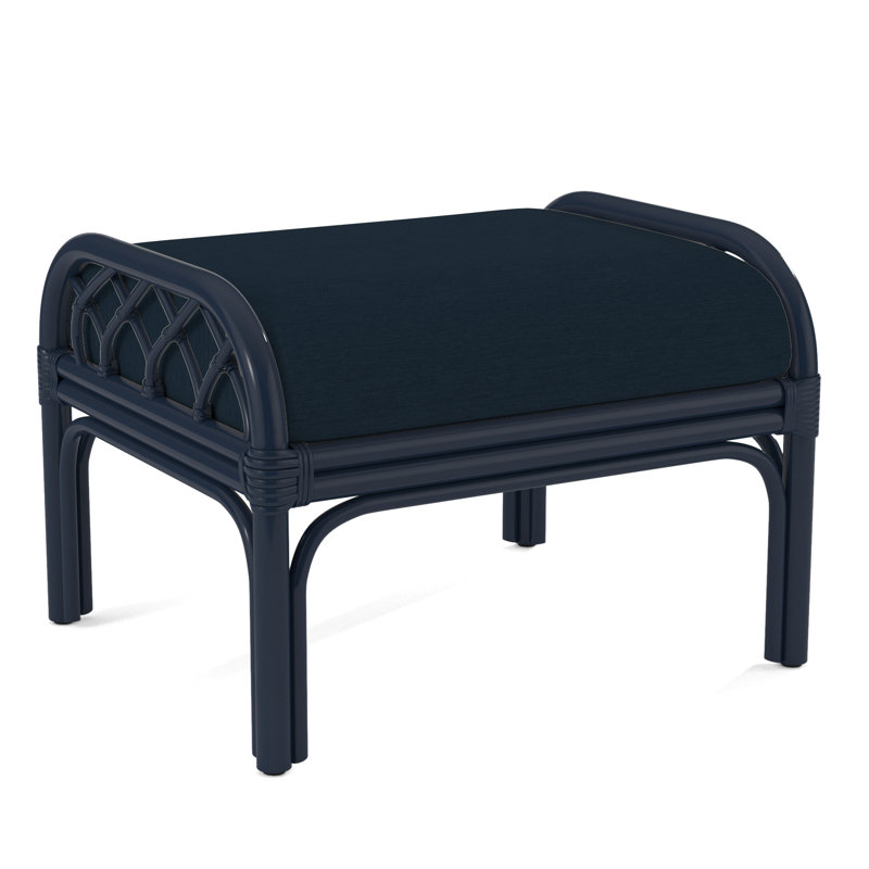 Edgewater Ottoman, Brown Geometric, 0456-33, Navy