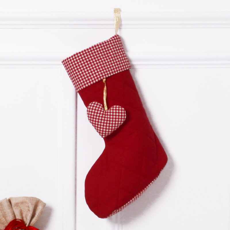 Quilted Gingham Christmas Stocking