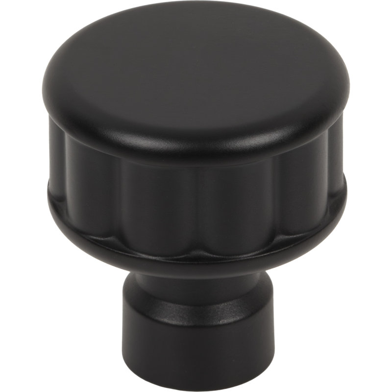 Pemberton 1 1/4" Length Round Knob, Flat Black