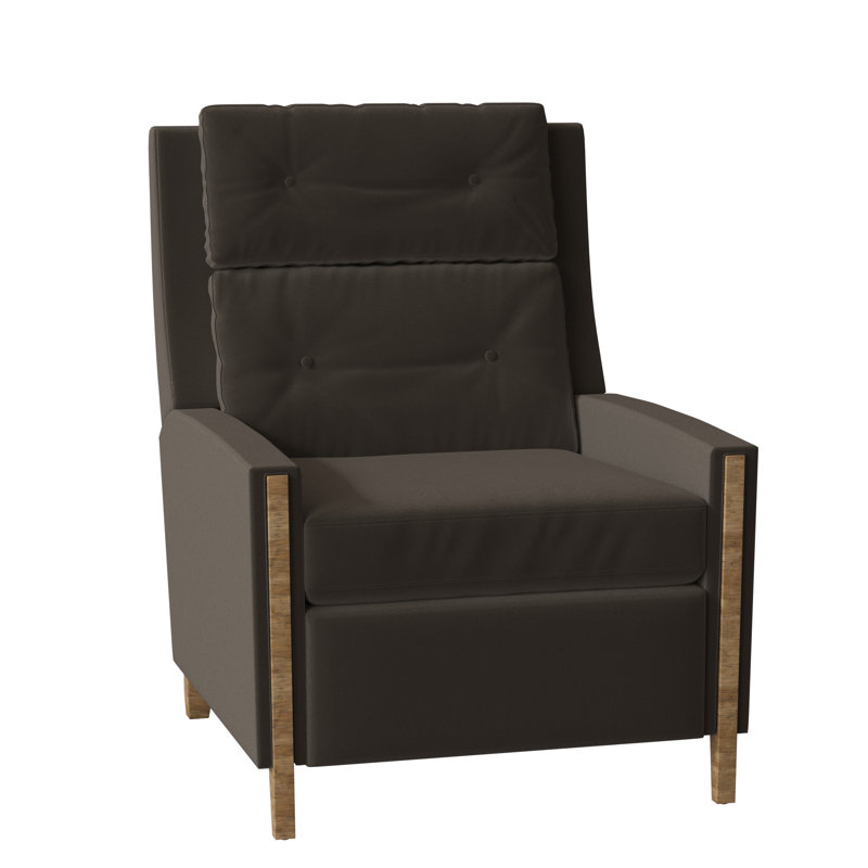 Loft 29.5" Wide Genuine Leather Standard Recliner, 1181 Pearl, Walnut, Manual