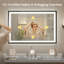 Miroir de salle de bain moderne à DEL avec verre trempé et miroir mural-126347598-126347604