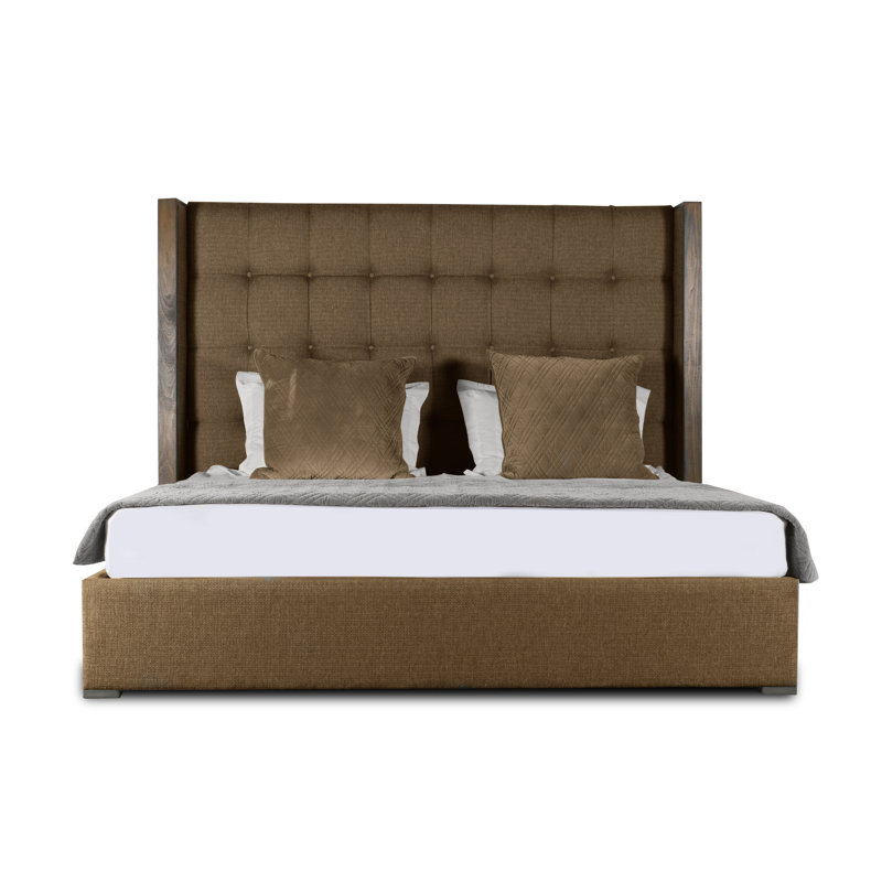 Dipson Upholstered Standard Bed, Brown Flax Revolution®, Mid King