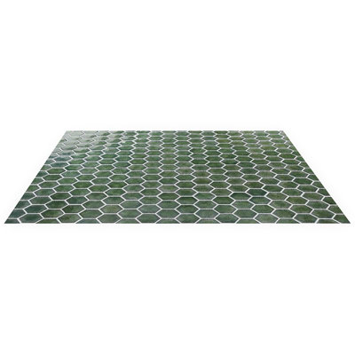 Nabi Hexagon 3" Crackled Glossy Glass Mosaic Tile