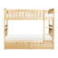 Lit superposé simple au-dessus de simple avec tiroirs de rangement, finition en bois de pin naturel, échelle robuste, aucun sommier requis
