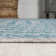 Chevron Modern Concentric Squares Aqua/Light Gray Indoor/Outdoor Rug