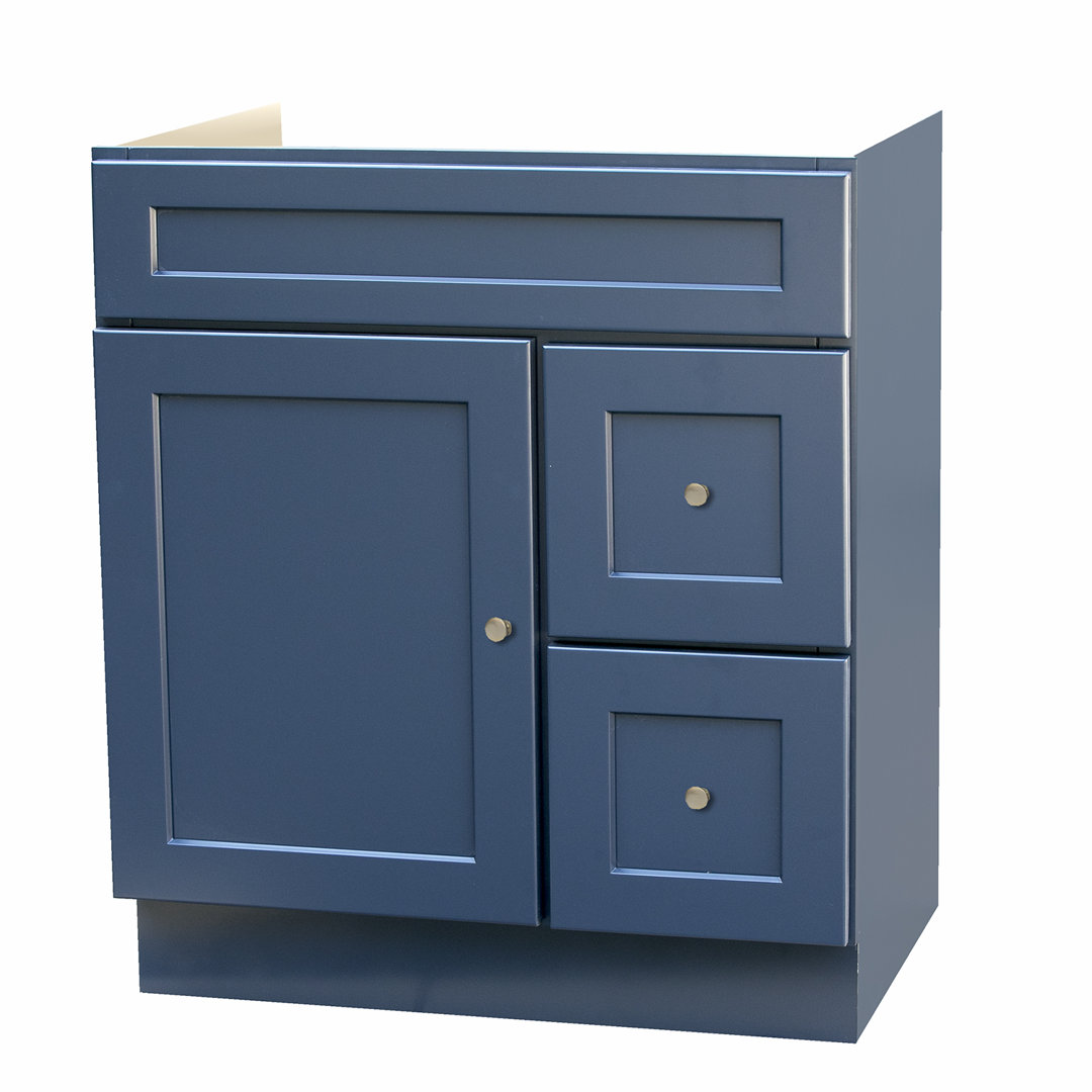 Hallatrow 30" Shaker blue vanity base cabinet Longshore Tides
