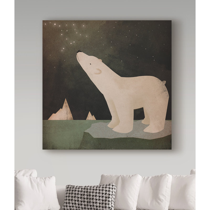 « constellas polar bear », art sur toile, H 24 po x l 24 po x P 2 po