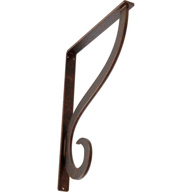 Support simple en fer forgé Ashford, Cuivre antique, H 15 po x l 1,5 po x p 12 po