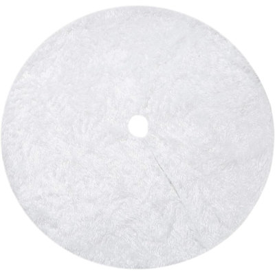 Jupe d'arbre de Noël en fausse fourrure 36 po, décorations de Noël blanches pour arbre de Noël 6 pi (blanc, 36 po)