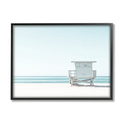 " Sun Bleached Blue Coast Lifeguard Shelter Summer "