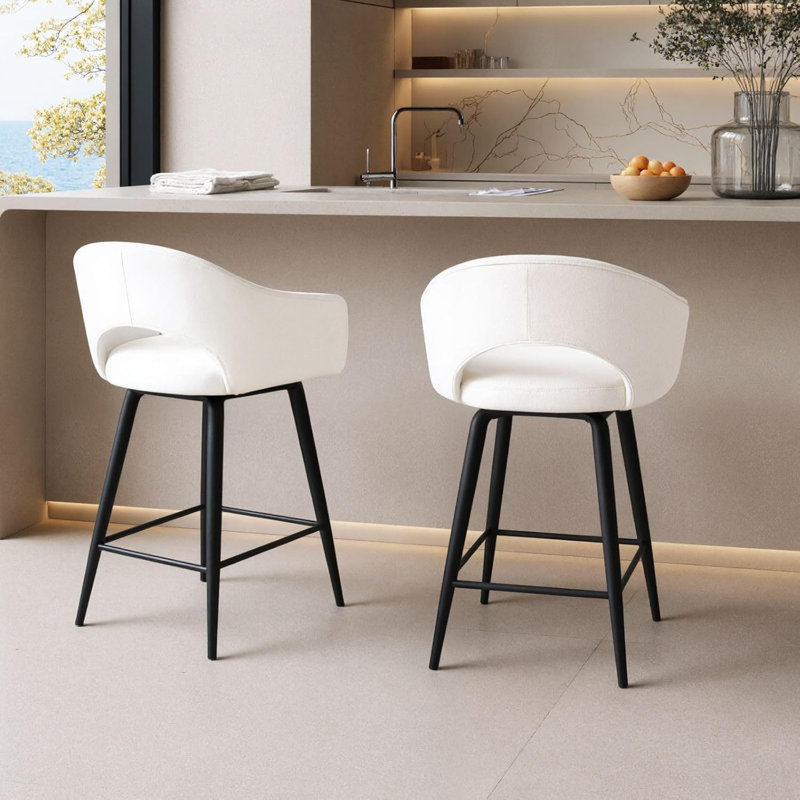 Ensemble de 2 tabourets de bar pivotants 27 po, Velours