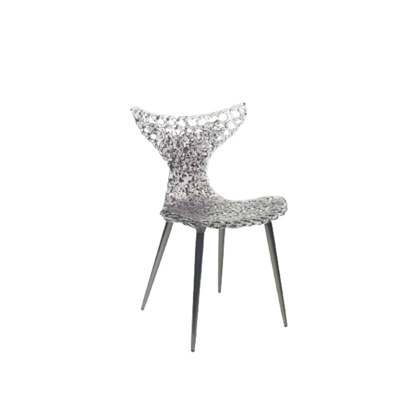 Stitch Wing Back Parsons Chair Dining Chair, Gray, Black