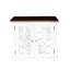 Élégant coffre d'appoint en bois massif avec porte miroir et tablette intérieure, couleur brun / blanc, pour armoire de salon, idéal