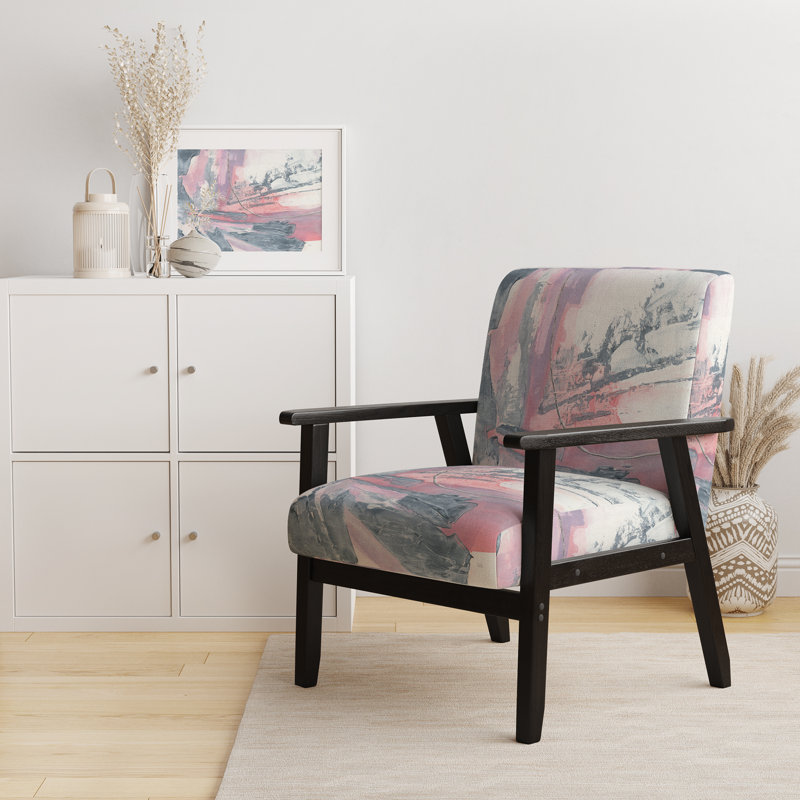 Bulpitt - Durty Shabby Pink Blush I - Fauteuil d'appoint rembourré en velours Shabby Elegance