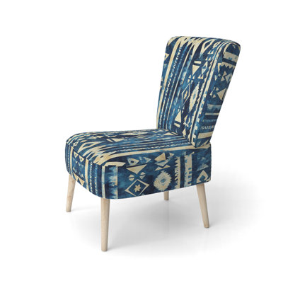 Chaise rembourrée Tribal - Chaise d'appoint à motif tribal Indigo