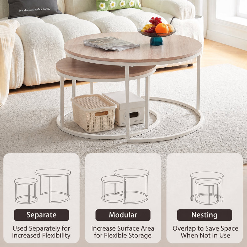 Jaxi Coffee Table, 80cm + 60cm