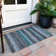 Machine Washable Indoor/Outdoor Xhevrie Teal Rug