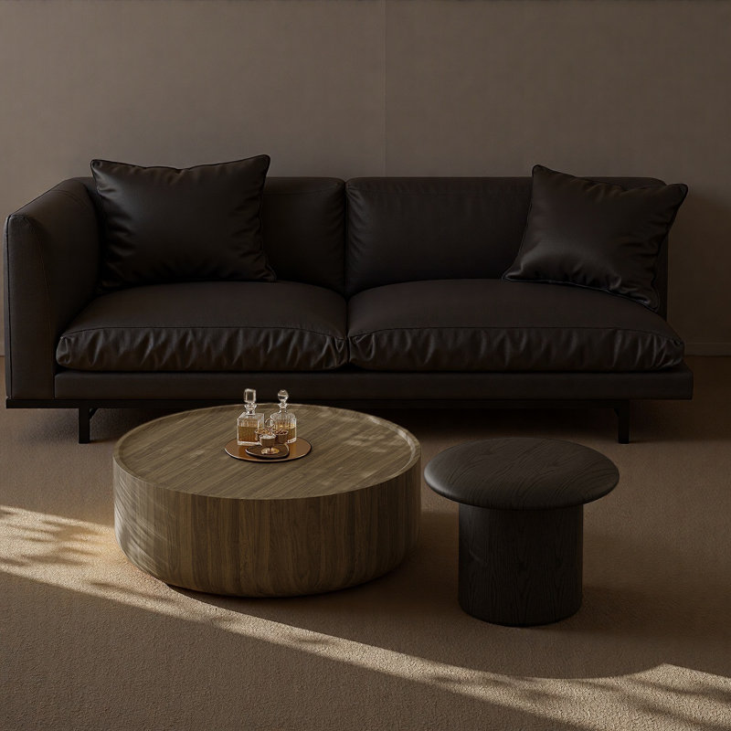 Mid-century Round Walnut Coffee Table
