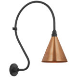 Thomas O'Brien, "Academy 18" Larrabee Barn Light in Matte Black with 9" Conical Savannah Shade