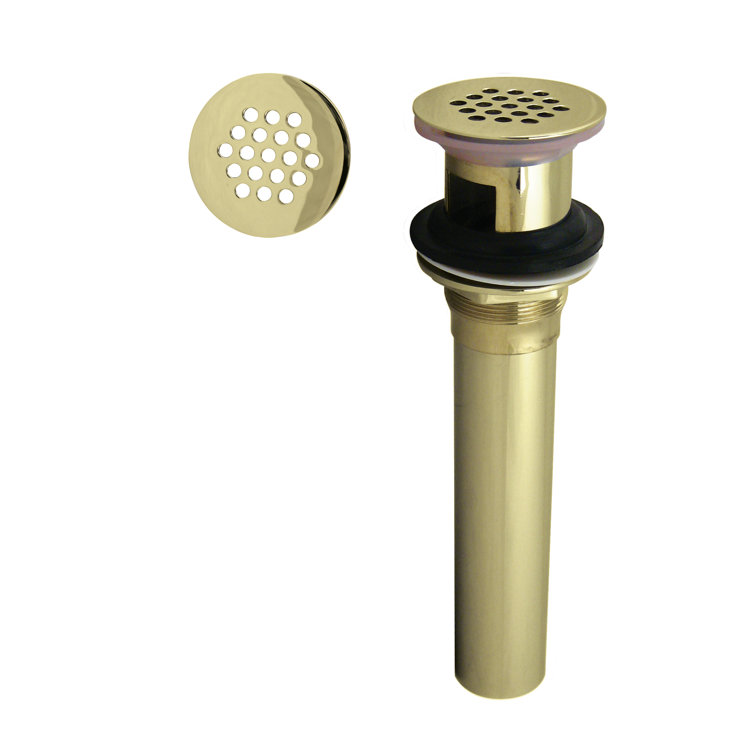 Grid Strainer Lavatory Drain Assembly with Overflow Holes - Exposed
