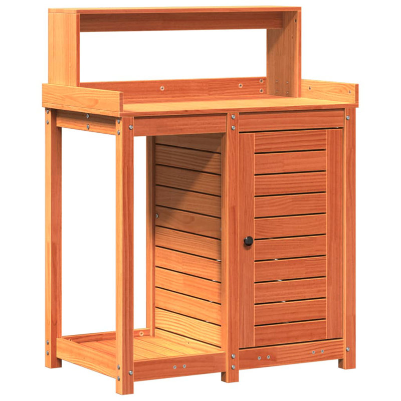 Broxton Wood Potting Bench, Wachsbraun