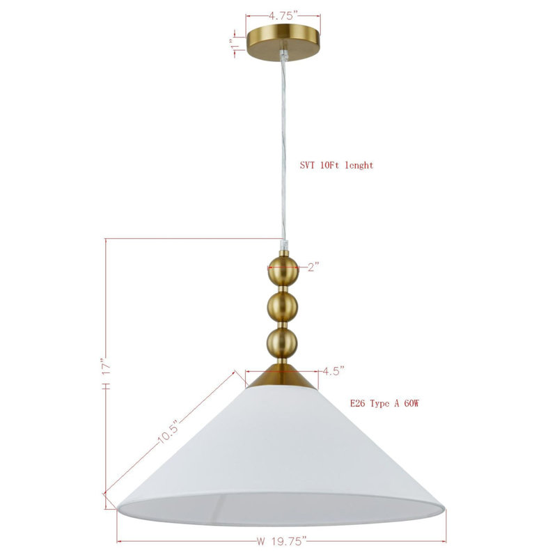 Luminaire suspendu Ashby, blanc