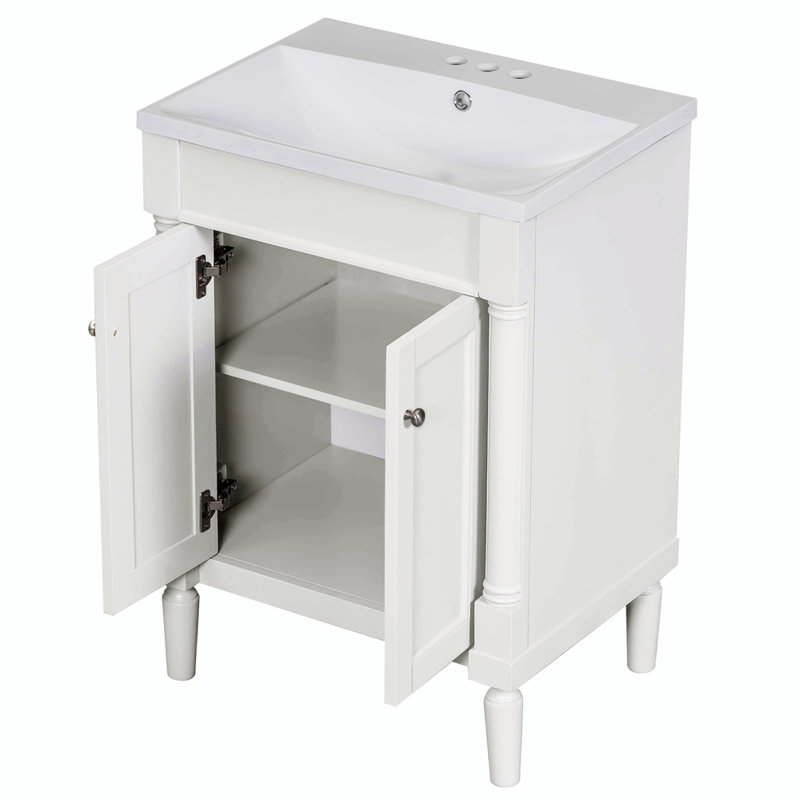 Meuble-lavabo simple 24 po avec plateau en résine Egemen