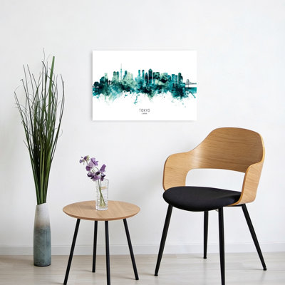 Tokyo Watercolor Skyline Contemporary Wall Art Print